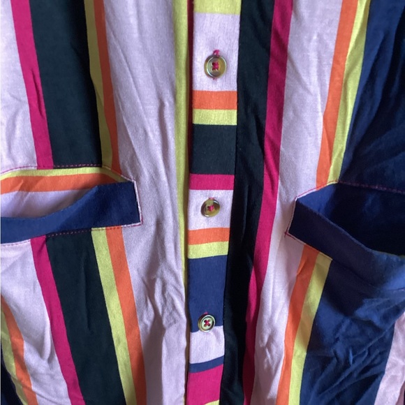 Agnes and Dora NWT striped short sleeve button up XL - Picture 4 of 5